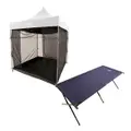 Kings 3x3m Gazebo Mosquito Net + Adventure Kings Camping Stretcher Bed