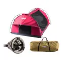 Kings Pink Double Swag + Canvas Swag Bag + 2in1 Light Fan