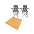 2x Adventure Kings Throne Camping Chair + Mesh Flooring - 3 x 3m