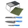 Camp Fire BBQ Plate + Knife and Chopping Board Kit