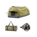 Kings Deluxe Escape Single Swag + Deluxe Single Swag Polyester Bag + 2in1 LED Light & Fan