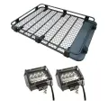 Steel Roof Rack 3/4 Length + 4" LED Light Bar (Pair)