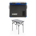 Kings 60L Stayzcool Fridge Freezer + Aluminium Roll-Up Camping Table