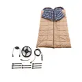 2x Kings Premium Sleeping bag -5°C to 5°C Degrees Celsius - Left and Right Zipper + 4-Metre 12v LED Camping Strip Light