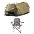 Kings Deluxe Escape Single Swag + Throne Camping Chair