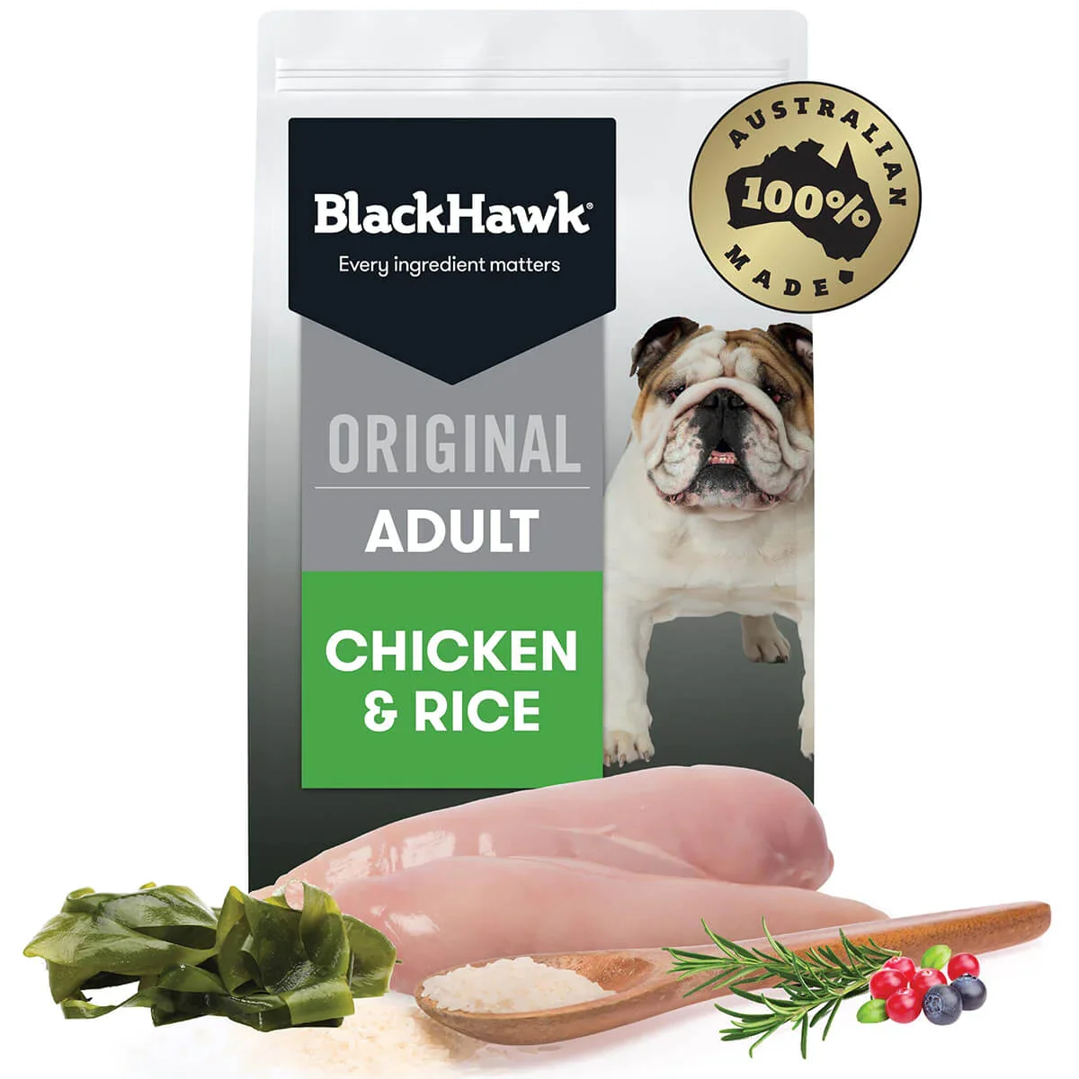 Black Hawk Original Chicken & Rice Adult Dry Dog Food - 20kg