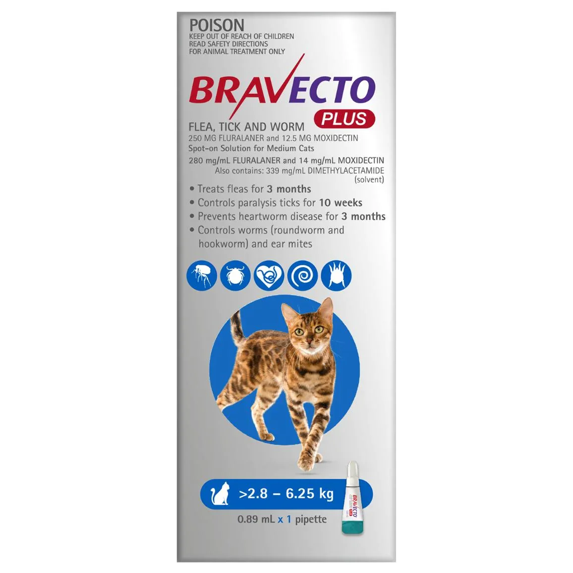 Bravecto Plus Flea, Tick & Worming Treatment - 2pk