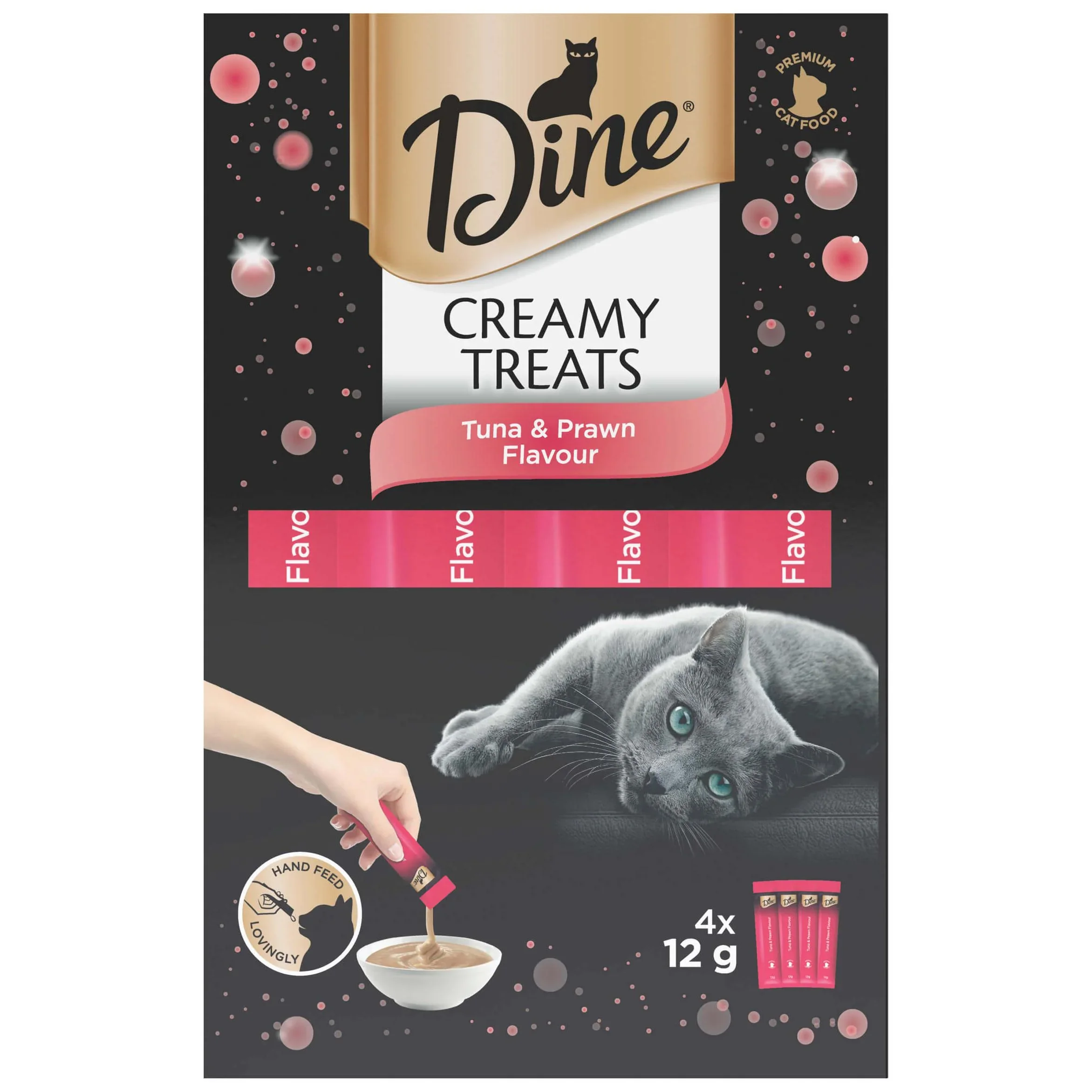 Dine Creamy Treats Tuna & Prawn Flavour Cat Treats - 4X12g