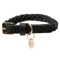 Buddy & Belle Braided Leather Collar Black - Large