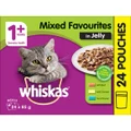 Whiskas 1+ Years Adult Mixed Favourites In Jelly Wet Cat Food Pouches - 24x85g