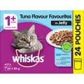 Whiskas 1 + Years Tuna Flavour Favourites In Jelly Pouches Wet Cat Food - 24x85g