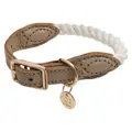 Buddy & Belle Leather/Rope Collar Mocha - Small
