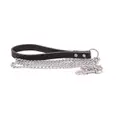 BEAU Pets Chain Lead Leather Handle 2.5mmx120cm- Black