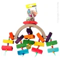 Avi One Paper Arc With Wooden Blocks & Beads Bird Toy