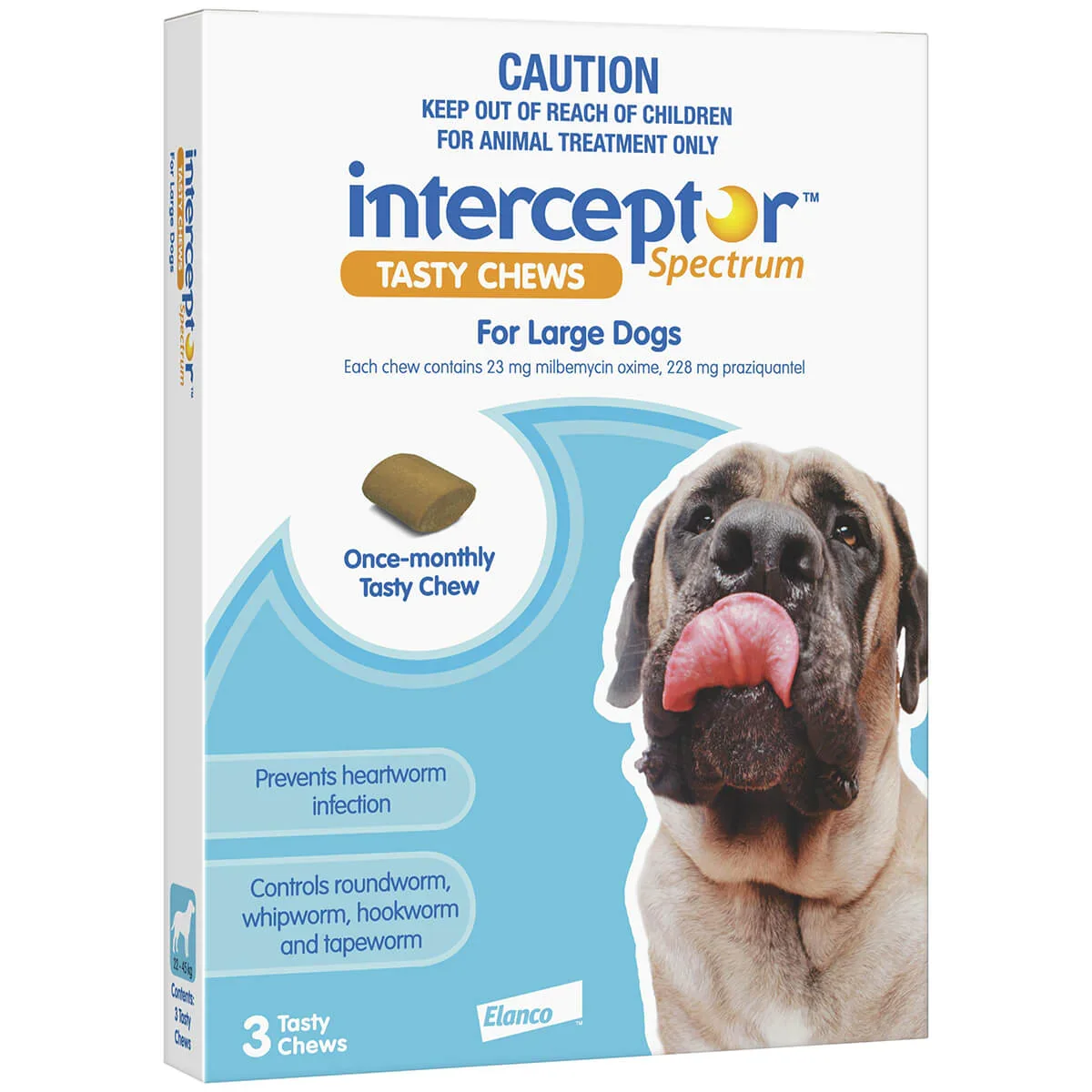 6pk Interceptor Spectrum Tasty Chews Worming Treatment Large Dog