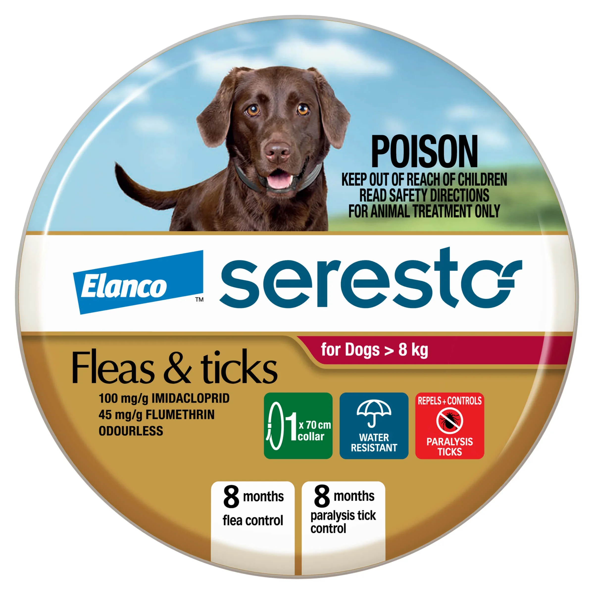 Seresto Tick & Flea Collar Large Dog >8kg - 1pk