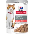 Hill's Science Diet Neutered Young Adult Salmon Pouches Wet Cat Food - 85g
