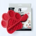 Mimi & Munch Suction Paw Lick Mat with Spatula- Red