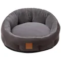 Buddy & Belle Self-Warming Round Bolster Bed Steel Grey - Small