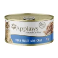 Applaws Natural Tuna Fillet with Crab in Broth Wet Cat Food Can - 70g