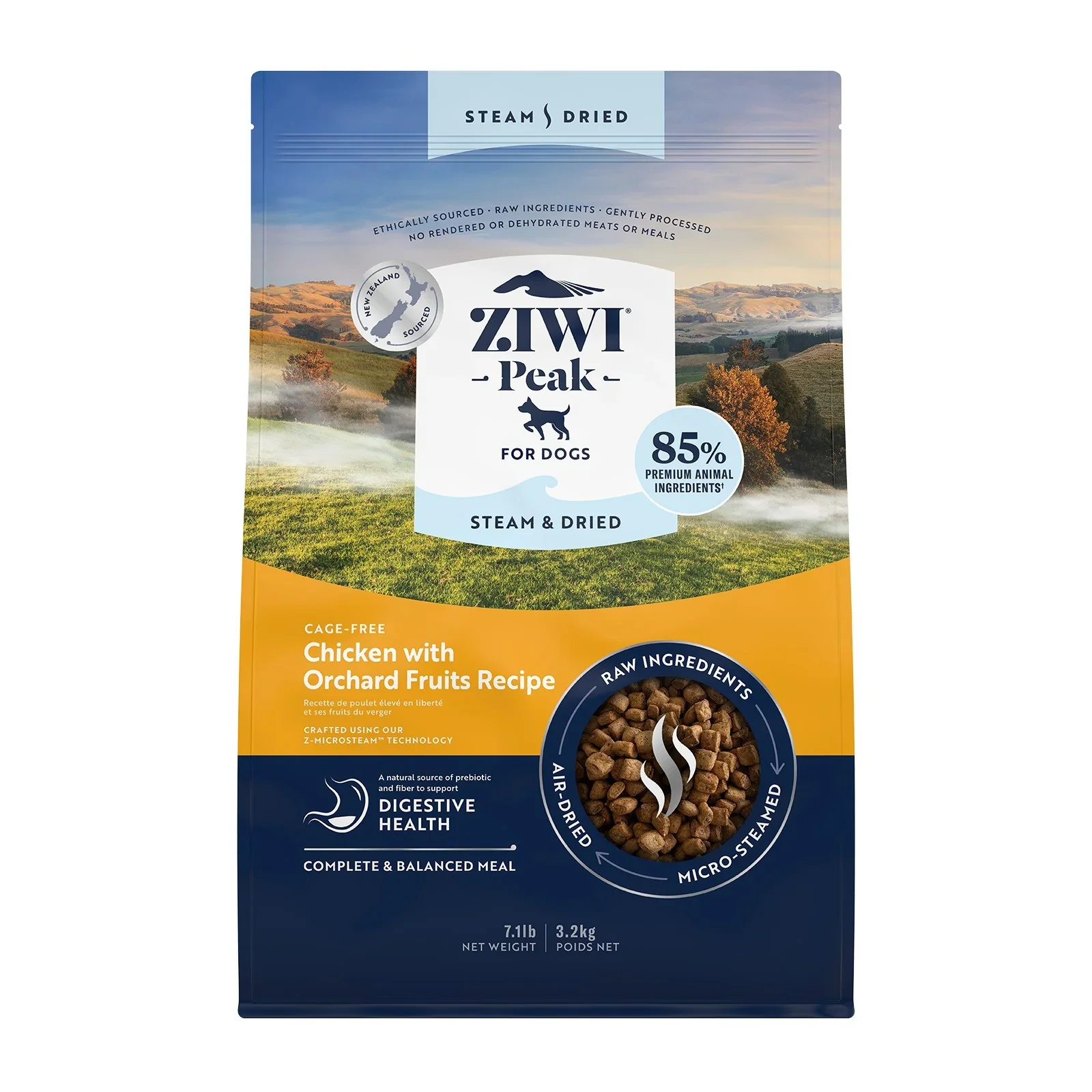 Ziwi Peak Steam & Dried Cage-free Chicken with Orchard Fruits Dry Dog Food - 800g