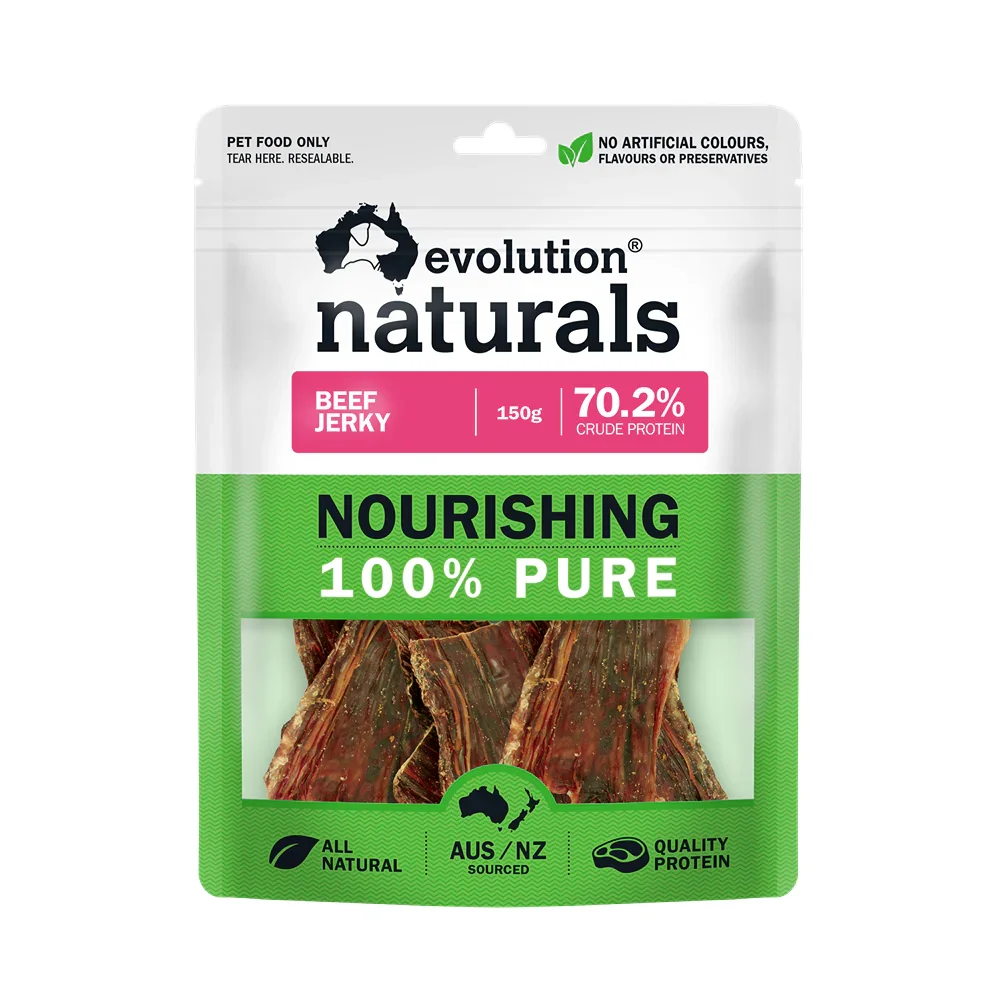 Evolution Naturals Beef Jerky Dog Treats - 150g