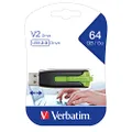 VERBATIM Store'n'Go V2 USB 2.0 Drive 64GB Black/Green