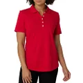Riders by Lee Indigo Women's Morgan Short Sleeve Polo Shirt, Classic Red, Small