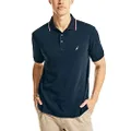 Nautica Men's Classic Fit Short Sleeve Dual Tipped Collar Polo Shirt, Navy, Large Tall