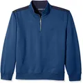 NAUTICA Men's 1/4 Zip Pieced Fleece Sweatshirt, Monaco Blue, Small US