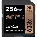 Lexar Professional 633X SDHC/SDXC SD Card, 256 GB Capacity, Black