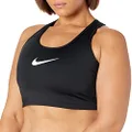 Nike Women's Dri-Fit Swoosh Medium-Support 1-Piece Pad Sports Bra, X-Large, Black/White