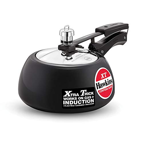 Hawkins Contura XT Pressure Cooker, 2 Liter Capacity, Black