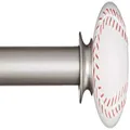 Amazon Basics Decorative 5/8" Curtain Rod with Baseball Finials, 48"-86"