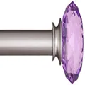 Amazon Basics Decorative 5/8" Curtain Rod with Faceted Ball Finials, 48" - 86", Purple