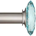 Amazon Basics Decorative 5/8" Curtain Rod with Faceted Ball Finials, 48"-86", Turquoise Blue