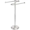 Amazon Basics Bathroom Accessory Collection Classic Round Towel Holder, S-Shaped, Brushed Steel