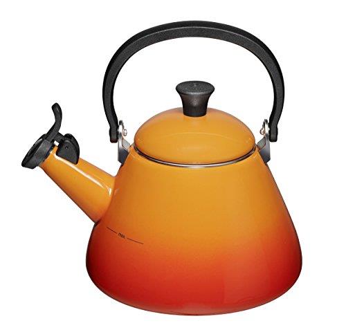 Le Creuset Kone Stove-Top Kettle with Whistle, Suitable for All Hob Types Including Induction and Cast Iron, Enamelled Steel, Capacity: 1.6 L, Volcanic, 92000200090000