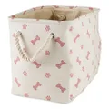 Bone Dry DII Small Rectangle Pet Toy and Accessory Storage Bin, 14x8x9", Collapsible Organizer Storage Basket for Home Décor, Pet Toy, Blankets, Leashes and Food-Rose Pink Bone