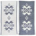 Bersuse 100% Cotton Oaxaca Dual-Layer Handloom Turkish Towel - 39X71 Inches, Dark Blue