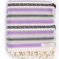 Bersuse 100% Cotton San Jose Mexican Blanket Handloom Turkish Towel Peshtemal - 35X70 Inches, Purple