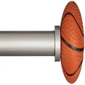 Amazon Basics Decorative 5/8" Curtain Rod with Basketball Finials, 28"-48"