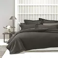 Linen House Deluxe Waffle Charcoal DB Quilt Cover Set