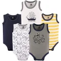 Hudson Baby Unisex Baby Cotton Sleeveless Bodysuits, Sea Captain, 3-6 Months