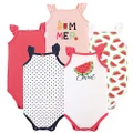 Hudson Baby Unisex Baby Cotton Sleeveless Bodysuits, Watermelon, 3-6 Months