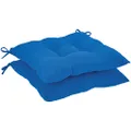 Amazon Basics Tufted Outdoor Square Seat Patio Cushion - Pack of 2, Blue