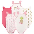 Hudson Baby Unisex Baby Cotton Sleeveless Bodysuits, Pineapple, 0-3 Months