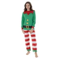 Autumn Faith Women's Christmas Pudding Fleece All in One Pyjamas with Hood Pajama Set, Neutral, Size