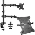 VIVO Full Motion Monitor and Laptop Desk Mount Articulating Double Center Arm Joint Vesa Stand, Fits Up to 32 Inch Screen (Stand-V102C)
