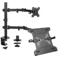 VIVO Full Motion Monitor and Laptop Desk Mount Articulating Double Center Arm Joint Vesa Stand, Fits Up to 32 Inch Screen (Stand-V102C)